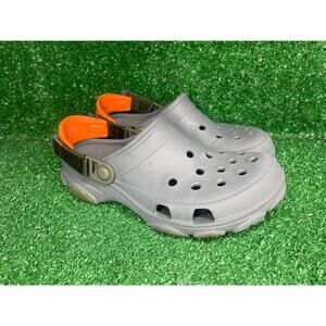 CROCS Men's Gray Sandals with Orange Highlights